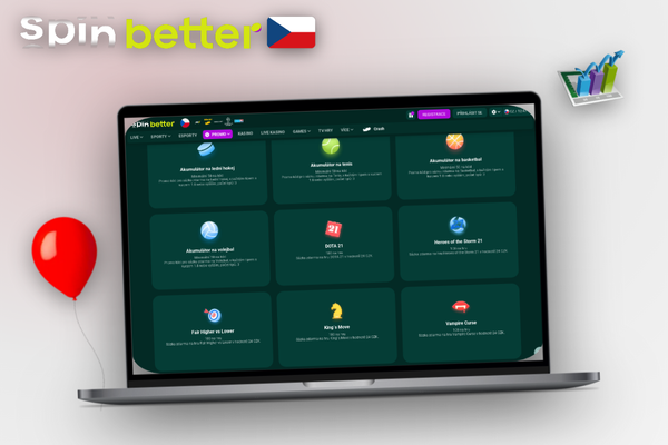 SpinBetter Casino bonus s přiřazení vkladu na notebooku — uvítací balíček