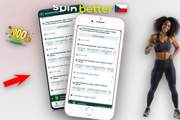 Hráč volí metodu prvního výběru v pokladně Spinbetter na svém telefonu
