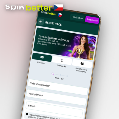 Rychlá registrace jedním kliknutím v kasinu Spinbetter – výběr měny a potvrzení