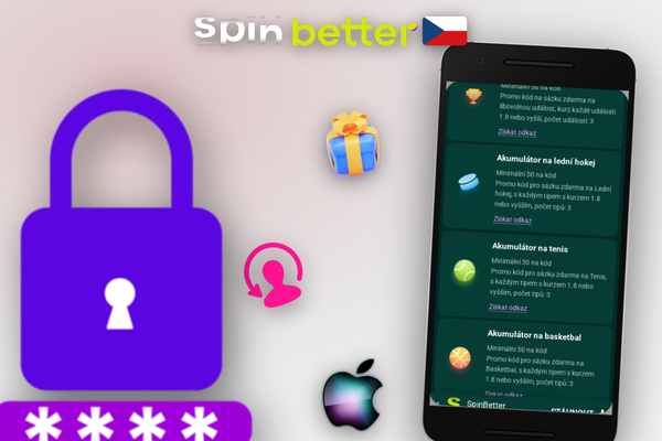 Registrační formulář Spinbetter se zvýrazněným polem pro zadání promo kódu SPISTART100